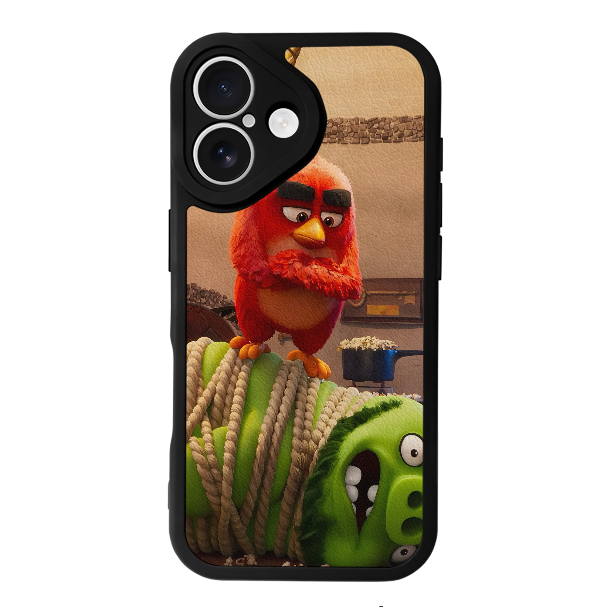 （画像用） Angry Birds アングリーバード 【iPhone 16シリーズ対応】シリコンスマホケース（レザー調） 材質：シリコン